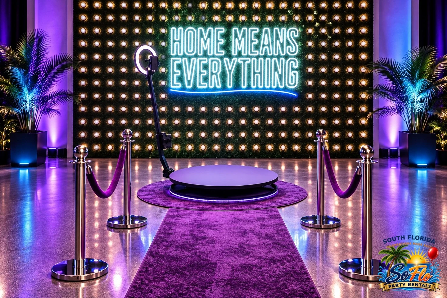 360° photo booth platform and backdrop